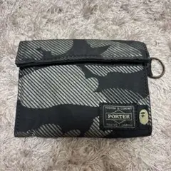 POTER×APE カモフラージュ コラボ二つ折り財布 タンカー 小銭入れアリ POTER×APE カモフラージュ コラボ二つ折り財布 タンカー 小銭