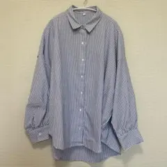 新品未使用　オックスドルマンボリュームスリーブシャツ　ブルー　Lサイズ