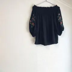 INGNI イング シャツ オフショルダー 肩出し フレア 花柄 体型カバー