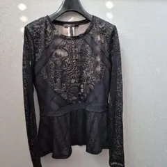 bcbgmaxazria　レースカットソー　S　ブラックのサムネイル