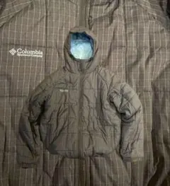 コロンビア hooded puffer jacket チェック　テック