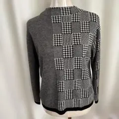 チェック柄長袖ニット