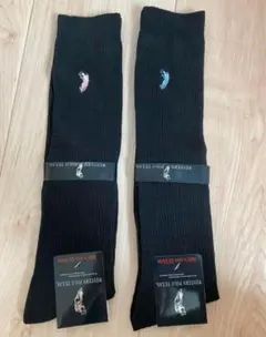 新品　POLO ブラック　スクールソックス ハイソックス　22〜24cm 2足組