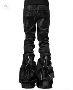 Rare archive laceup croco patch denim - メルカリ