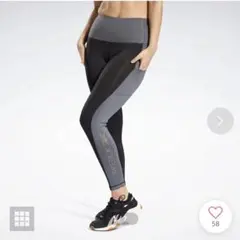 リーボック　キレイフィットレギンス　ブラック