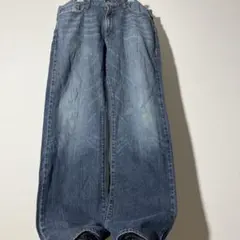 00s Lucky Brand ヒゲ 縦落ち ワイド デニム W34 Y2K