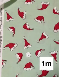 USAコットン　Christmas　帽子柄　Riley Blake　1m