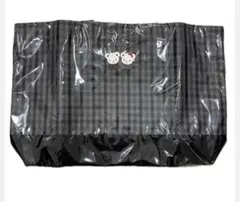 新品未使用　ファミリア　黒系チェックトートバッグ　レッスンバッグ