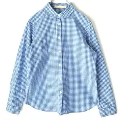 SLOBE IENA スローブイエナ ギンガムチェック 丸襟ブラウス 日本製 S