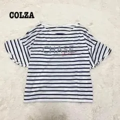 コルザ ハニーズ ボーダー フリル袖　カットソー ロゴ Tシャツ 夏 ショート丈