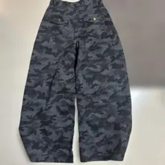 迷彩柄 ワイドパンツ カモ柄L太デニム