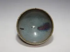 天藍釉 均窯 紅斑窯変 茶杯 宋元時代 幅約9.4cm