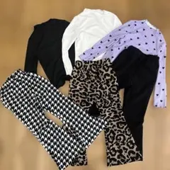 SHEINシーインフレアパンツボトムスロンTトップス6点セット5Y110cm