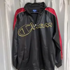 最終値下げ美品Champion トラックジャケット 黒/赤　ビックロゴ　Y2K