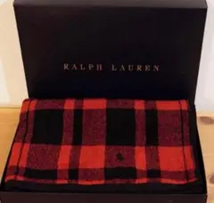新品　ラルフローレン バスタオル 60 × 120cm ブラック×レッド