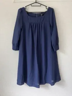 H&M   シフォンワンピース   ネイビー 36サイズ