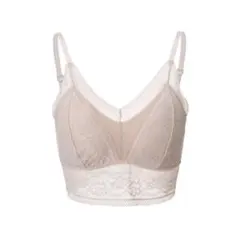 大人気　カップ付き　キャミソール　レースVネック調整可能　バックVラインベージュ