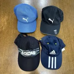 【4個セット】adidas PUMA キッズ キャップ 帽子 紺黒青のサムネイル