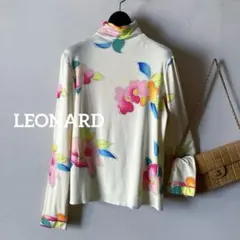 美品 レオナール LEONARD FASHION シャツ ブラウス 半袖 ショートスリーブ 花柄 ジャージー トップス レディース M a73【美品】LEONARD レオナール 花柄 半袖Tシャツ ピンク Mサイズ