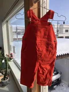 アメリカンアパレル ベビーオーバーオール 18-24m オレンジ