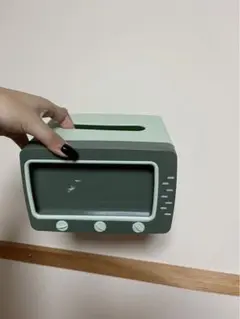 レトロ風 ティッシュボックス 緑