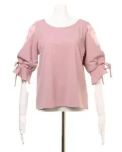 【新品タグ付き】INGNI ピンク 五分袖 トップス キャンディ袖 ブラウス