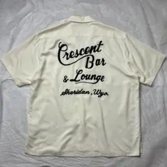ヒューストン ボーリングシャツ レーヨンオープンカラーシャツ 白