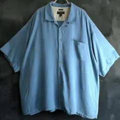 PRONTO UOMO シルクオープンカラーシャツ 開襟 3X 古着 半袖のサムネイル