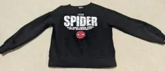 スパイダーマン トレーナー 黒　130