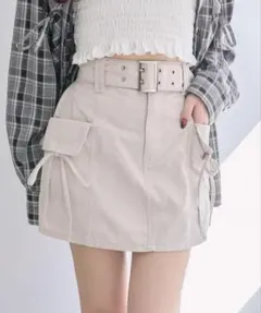 OLIVE des OLIVE ベルト付きカーゴミニスカート 新品未使用のサムネイル