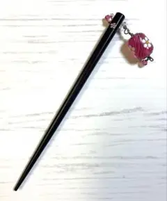 とんぼ玉　木製かんざし