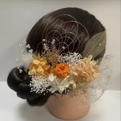 692.水引髪飾り　成人式髪飾り　卒業式髪飾り　プリザーブドフラワー