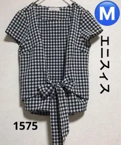 ブラウス　エニスィス　M ギンガムチェック　リボン