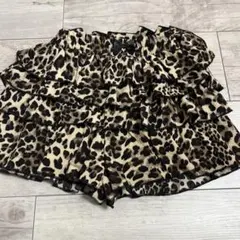 SHEIN レオパード柄 ティアードスカート 子供 9Y 豹柄 フリル リボン