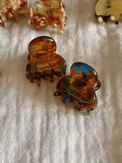 はる723様＊ミニヘアクリップ マーブル ハートクリップ　ブラック