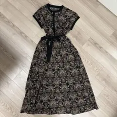 イング☆INGNI◆ペイズリープリント 半袖 ウエストリボン ワンピース