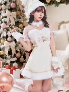 新品同様 クリアストーン クリスマス グランノエル ホワイトニットサンタ