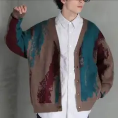 新品タグ付✨RAGEBLUE モヘヤニットカーディガン M ブラウン系 ウール混