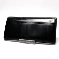 1296 カルバンクライン CK ブラック 黒 レザー フラップウォレット