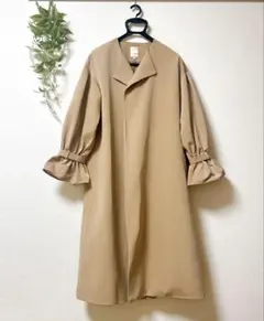 【美品】トレンチコート　スプリングコート　レディース　ロング　袖口