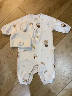 jelato pique ベビーパジャマ 帽子付き