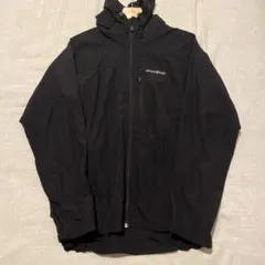 完売品】モンベル ライトシェルパーカ ブラック XL 収納袋付 防風撥水 