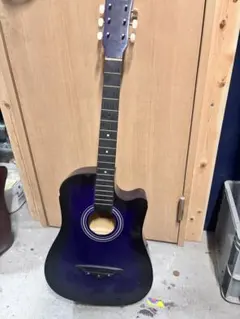 青 アコースティックギター ギターケース付き - メルカリ