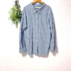 T0034 エムズエキサイト　シャツ　美品　M シンプル　ボーダー　長袖　セール