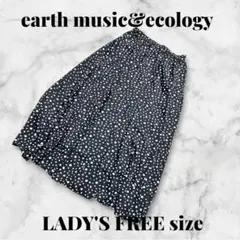 earth music&ecology ドット柄 プリーツスカート FREE