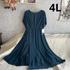 新品＊大きいサイズ　4L＊フェミニン　ロングワンピース　ドレス　総レース