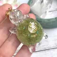 福亀さん✨️ペリドット✨オルゴナイトキーホルダー