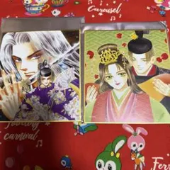 上田倫子　原画展「リョウ・桜と揚羽」　ミニ色紙　2枚セット