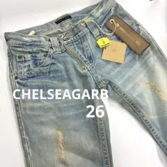 S72-16 未使用品 CHELSEAGARB ダメージ加工デニム 26 タグ付のサムネイル