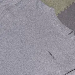 良品★モンベル★ワンポイント★ロンT★コットン100%★グレー★M★中厚手★丸胴
